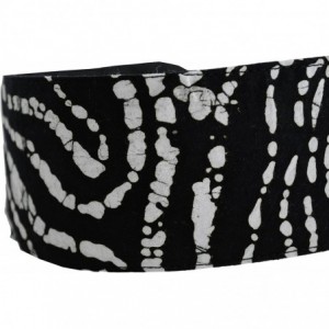 Headbands White Swirls on a Pure Black Background Batik Style Fabric - CS11455XMLH $7.79