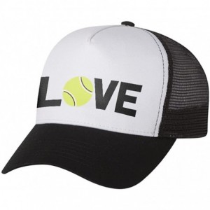 Baseball Caps Love Tennis - Gift for Tennis Lovers/Fans/Players Trucker Hat Mesh Cap - Navy/White - CP1858E8IDK $12.99