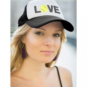 Baseball Caps Love Tennis - Gift for Tennis Lovers/Fans/Players Trucker Hat Mesh Cap - Navy/White - CP1858E8IDK $12.99