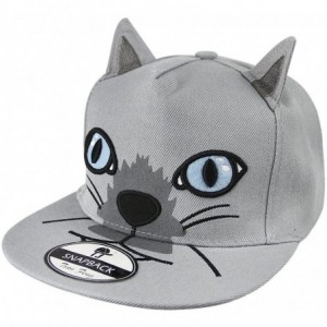 Baseball Caps Cute Cat Theme Baseball Caps Large Visor Cotton Sun Hats Casual Costume Caps - Grey - CU182QCU08R $25.05