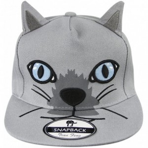 Baseball Caps Cute Cat Theme Baseball Caps Large Visor Cotton Sun Hats Casual Costume Caps - Grey - CU182QCU08R $14.09