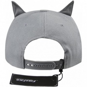 Baseball Caps Cute Cat Theme Baseball Caps Large Visor Cotton Sun Hats Casual Costume Caps - Grey - CU182QCU08R $14.09