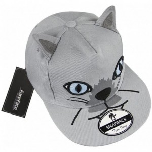 Baseball Caps Cute Cat Theme Baseball Caps Large Visor Cotton Sun Hats Casual Costume Caps - Grey - CU182QCU08R $14.09