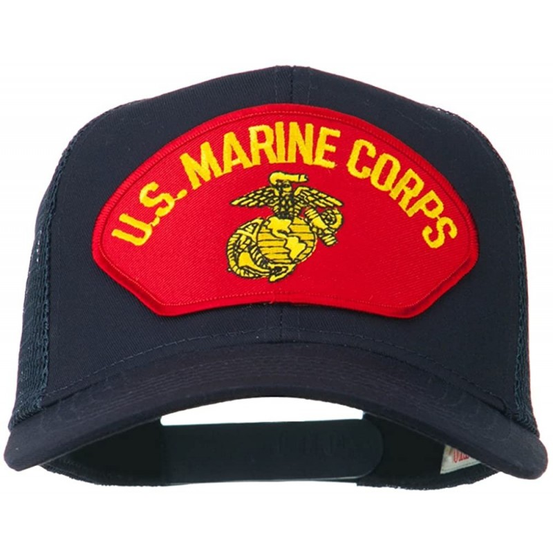 Baseball Caps US Marine Corps Fan Shape Patched Cap - Navy - CI11RNP5SJZ $12.33