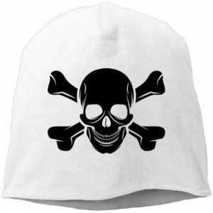 Skullies & Beanies Winter Cap Beanie Hat Fashion Smile Skull and Crossbones Unisex - White - CO18KWSE39S $30.94