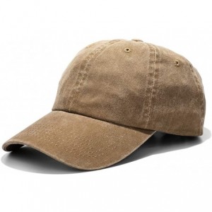 Baseball Caps Unisex Washed Dyed Cotton Adjustable Solid Baseball Cap - Dfh068-kakhi - CW184YNE384 $11.60