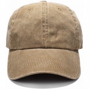 Baseball Caps Unisex Washed Dyed Cotton Adjustable Solid Baseball Cap - Dfh068-kakhi - CW184YNE384 $11.60