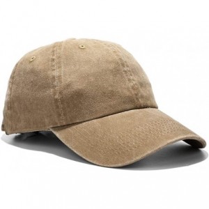 Baseball Caps Unisex Washed Dyed Cotton Adjustable Solid Baseball Cap - Dfh068-kakhi - CW184YNE384 $11.60