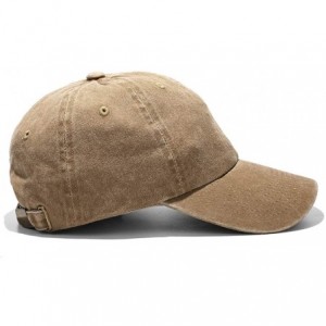 Baseball Caps Unisex Washed Dyed Cotton Adjustable Solid Baseball Cap - Dfh068-kakhi - CW184YNE384 $11.60