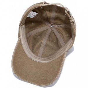 Baseball Caps Unisex Washed Dyed Cotton Adjustable Solid Baseball Cap - Dfh068-kakhi - CW184YNE384 $11.60