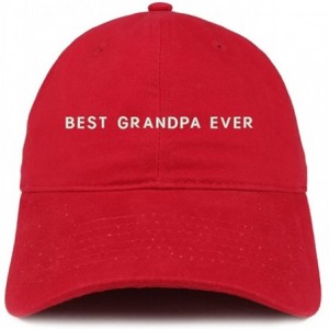Baseball Caps Best Grandpa Ever Embroidered Soft Cotton Dad Hat - Red - CU18EYI4RAW $13.29