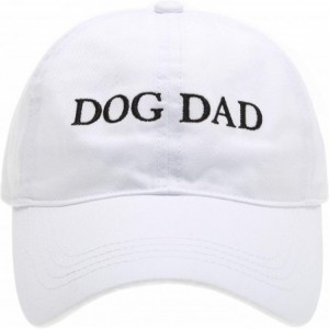 Baseball Caps Baseball Dad Hat Vintage Washed Cotton Low Profile Embroidered Adjustable Baseball Caps - Dog Dad - White - CG1...