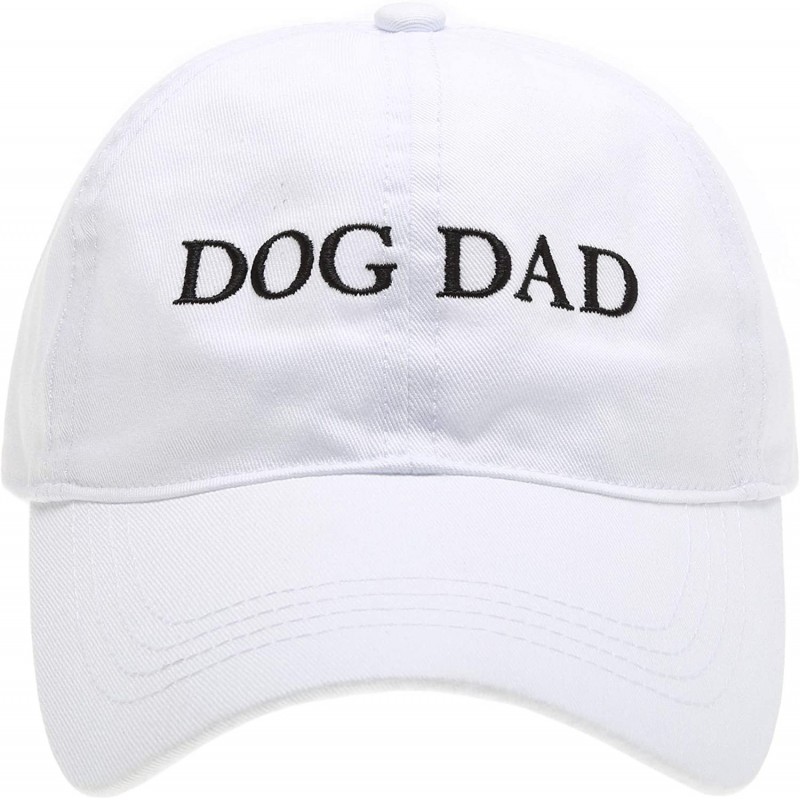 Baseball Caps Baseball Dad Hat Vintage Washed Cotton Low Profile Embroidered Adjustable Baseball Caps - Dog Dad - White - CG1...