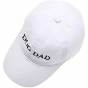Baseball Caps Baseball Dad Hat Vintage Washed Cotton Low Profile Embroidered Adjustable Baseball Caps - Dog Dad - White - CG1...