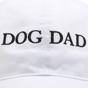 Baseball Caps Baseball Dad Hat Vintage Washed Cotton Low Profile Embroidered Adjustable Baseball Caps - Dog Dad - White - CG1...