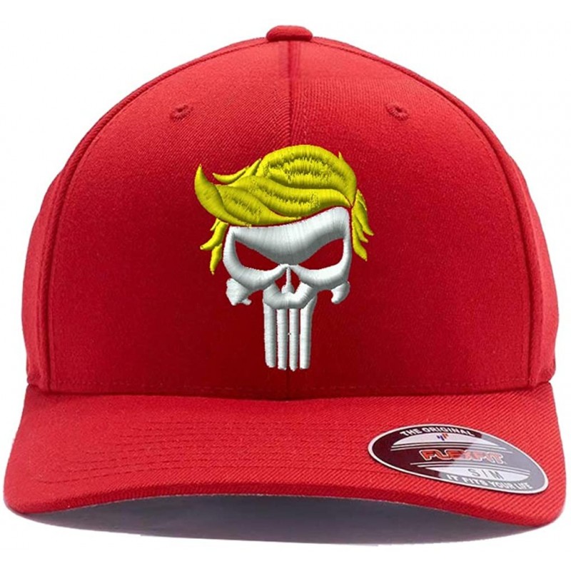 Baseball Caps Custom Embroidered President 2020"Keep Your HAT Great. Punisher Trump 6277 Flexfit Hat. - Red 002 - CP18ROES20U...