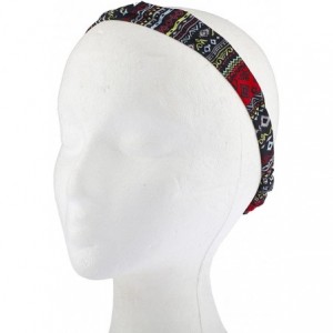 Headbands Women's Stretch Fabric Elastic Head Wrap Headbands 3PC Set - White Coral Tribal - CT17YT9OZLW $22.10