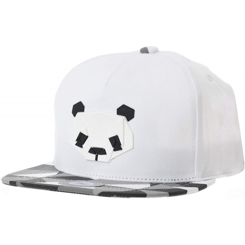 Baseball Caps Snapback Hat Panda Bear Paper Fold Patch Geometry Pattern Flat Brim Cotton Baseball Cap TR2935 - White - CX180W...