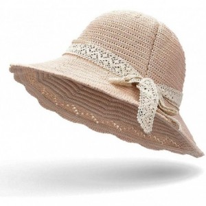 Sun Hats Sun Hat for Women Girls Large Wide Brim Straw Hats UV Protection Beach Packable Straw Caps - Light Pink(s2) - CV18TU...