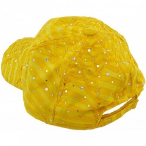 Baseball Caps Glitzy Game Sequin Trim Baseball Cap for Ladies - Yellow - CH11U4DQZTP $11.30