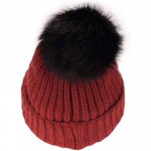 Skullies & Beanies Cozy Winter Christmas Theme Hat - 02 Maroon Beanie - C2193YLTDI0 $13.73