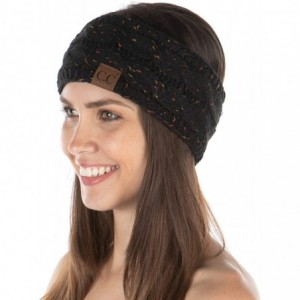 Cold Weather Headbands Exclusives Womens Head Wrap Lined Headband Stretch Knit Ear Warmer - Black - Confetti - C818Y8HQZ69 $2...