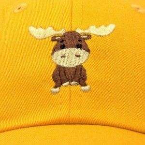 Baseball Caps Cute Moose Hat Baseball Cap - Gold - CM18LZ7SRSS $16.02