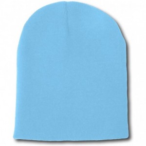 Skullies & Beanies Blank Short Beanie Cap - Light Blue - C5112I1RGMV $11.05