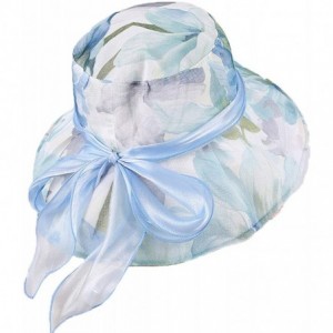 Sun Hats Womens Summer Sunhat with UV Protection Packable Wide Brim Hats - Blue - C418EL7DIUU $10.97