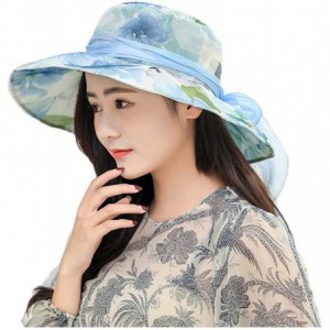 Sun Hats Womens Summer Sunhat with UV Protection Packable Wide Brim Hats - Blue - C418EL7DIUU $10.97