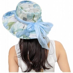 Sun Hats Womens Summer Sunhat with UV Protection Packable Wide Brim Hats - Blue - C418EL7DIUU $10.97