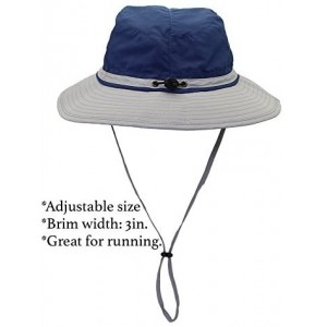 Bucket Hats Outdoor Sun Hats with Wind Lanyard Bucket Hat Fishing Cap Boonie for Men/Women/Kids - Blue Grey - C417YX7SDIX $11.55