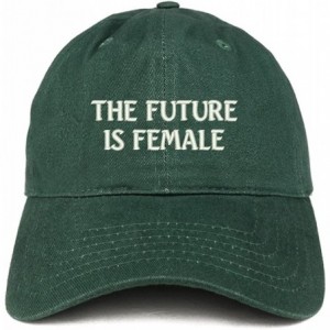 Baseball Caps The Future is Female Embroidered Low Profile Adjustable Cap Dad Hat - Hunter - CO18CSD46WN $32.68