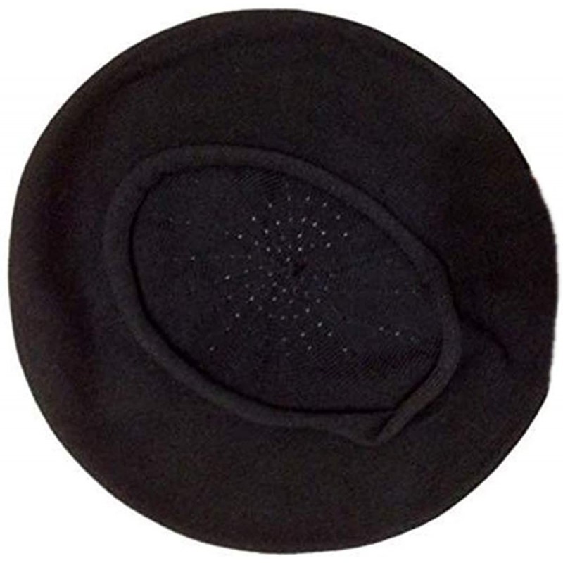 Berets Classic French Beret (Adult)- 100% Cotton - Black - CK11DJAIL55 $27.58