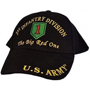 Skullies & Beanies U.S. Army 1st First Infantry Division The Big Red One Black Embroidered Cap Hat - CV188T3TZ3U $22.88