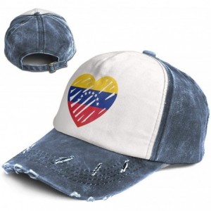 Cowboy Hats Love Flag of Venezuela Trend Printing Cowboy Hat Fashion Baseball Cap for Men and Women Black and White - Navy - ...