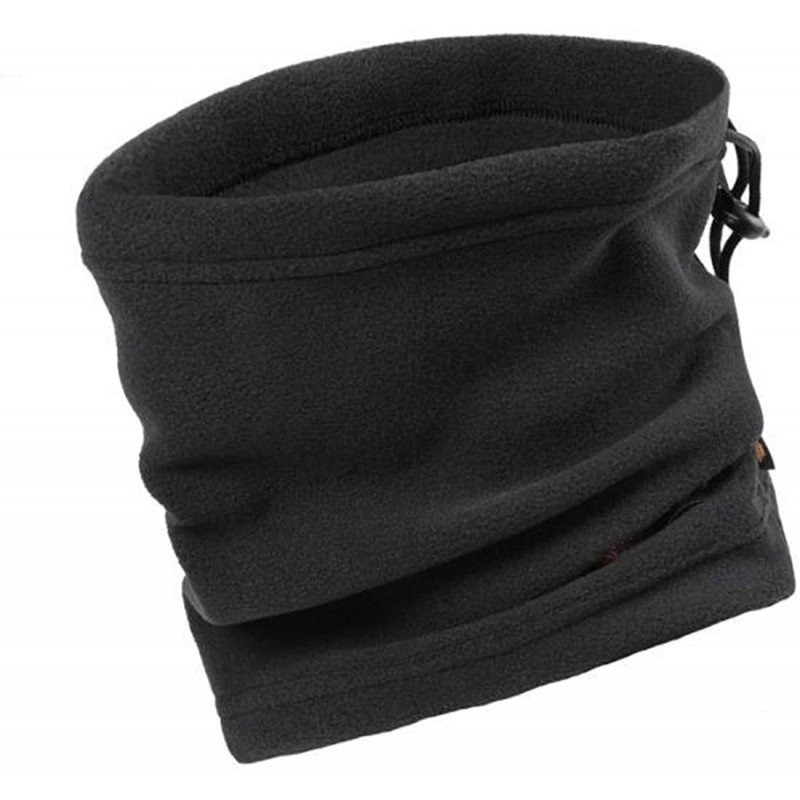 Skullies & Beanies Polar Fleece Neck Warmers Snood Scarf Hat Unisex Thermal Ski Wear Snowboarding - Black - CF11HW1ITGT $11.01