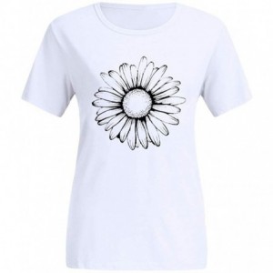 Balaclavas Womens Tops Sleeve Selinora Graphic - White 03 - CJ198Y09A6H $17.46