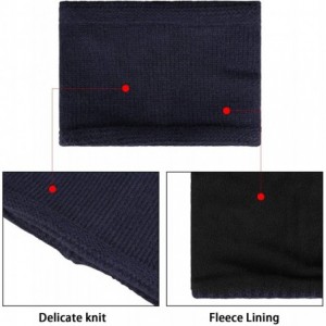 Skullies & Beanies Men's Winter Warm Thick Knit Beanie Hat & Scarf & Touchscreen Gloves Set for Men - 1-navy Blue - CV18Z607Z...
