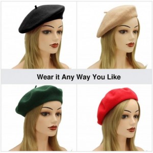 Berets Wool French Beret Hat for Women - Dark Brown - CI18AI500KD $12.24