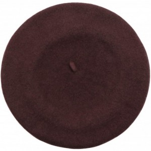 Berets Wool French Beret Hat for Women - Dark Brown - CI18AI500KD $12.24