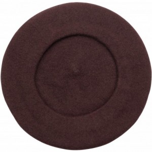 Berets Wool French Beret Hat for Women - Dark Brown - CI18AI500KD $22.94