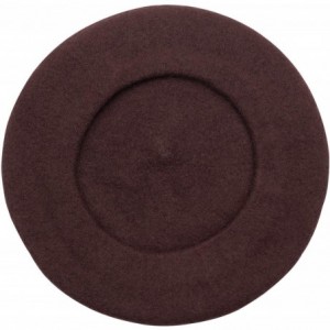 Berets Wool French Beret Hat for Women - Dark Brown - CI18AI500KD $12.24