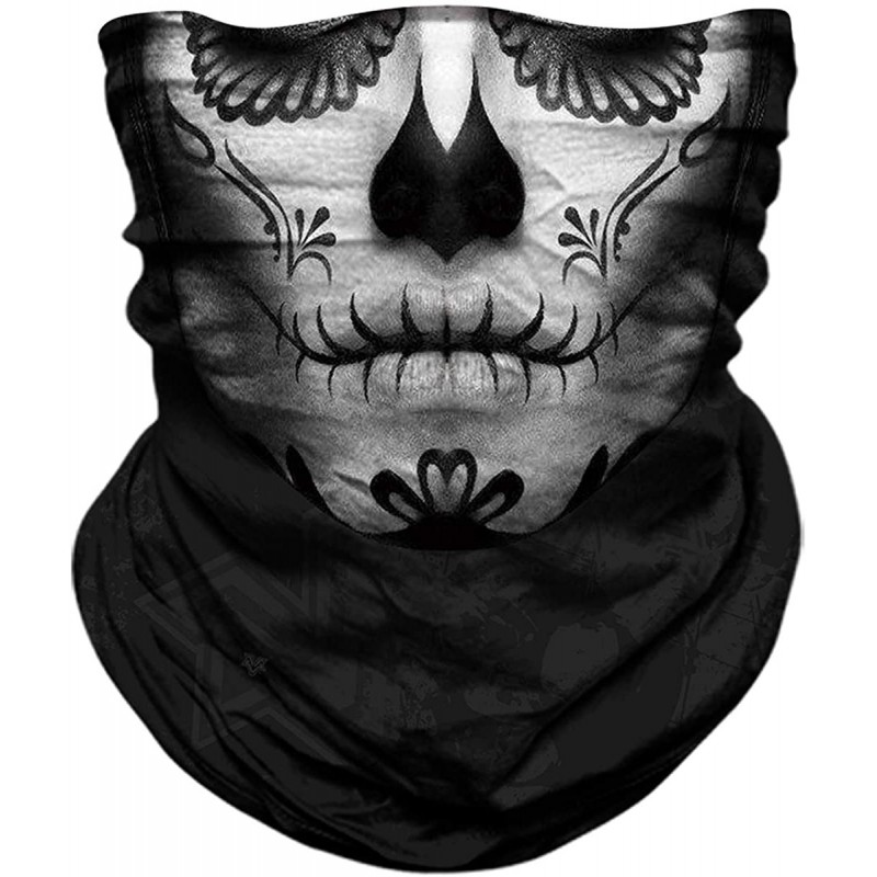 Balaclavas Seamless Bandana Protection Motorcycle Headbands - Black-a - C1193Y3DZRC $12.25