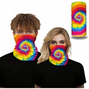 Balaclavas Men Women Face Bandana Dust Mask Balaclava Neck Gaiter Wrap Cool Printed (Multi-Function) - Tie Dye Ice Fire - CG1...