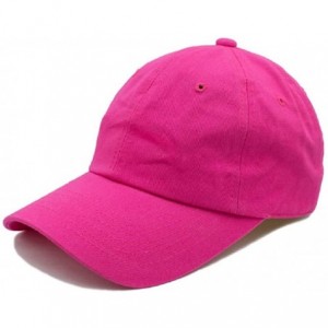 Baseball Caps Washed Cotton Dad Cap - Hot Pink - CU186AAXEHS $9.12