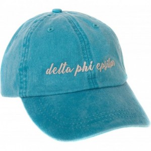 Baseball Caps Delta Phi Epsilon (N) Sorority Baseball Hat Cap Cursive Name Font DPhie - Bright Blue - CG188U2N5XE $45.01