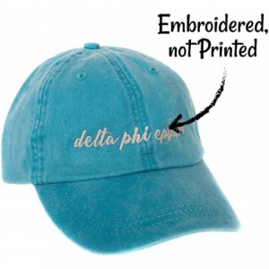 Baseball Caps Delta Phi Epsilon (N) Sorority Baseball Hat Cap Cursive Name Font DPhie - Bright Blue - CG188U2N5XE $27.12