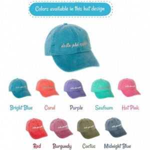 Baseball Caps Delta Phi Epsilon (N) Sorority Baseball Hat Cap Cursive Name Font DPhie - Bright Blue - CG188U2N5XE $27.12