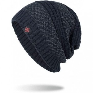Skullies & Beanies Beanie Hat for Men Women Winter Warm Knit Slouchy Thick Skull Cap Casual Down Headgear Earmuffs Hat - CN18...